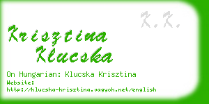 krisztina klucska business card